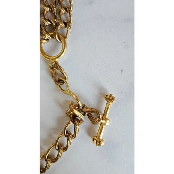 Vintage 80s Womens Chain Link Waist Belt Gold Tone Layered Adjustable Boho Swag - Picture 6 of 11